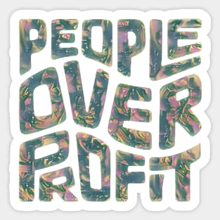 People Over Profit Word Art Sticker